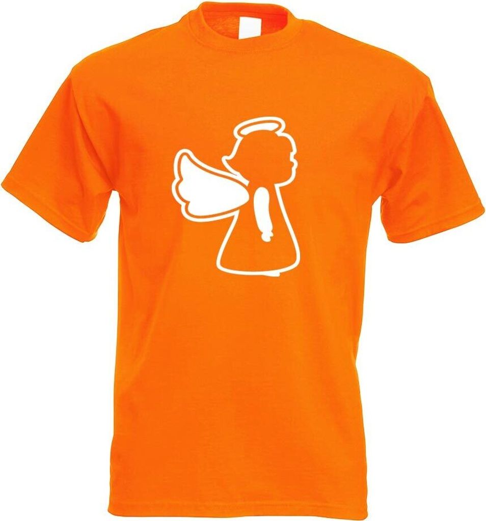 Kiwistar - T-Shirt - orange - Schutzengel heiligen Schein Angel Motiv Bedruckt Funshirt Design Print - mit Motiv Bedruckt - Funshirt Design - Sport...