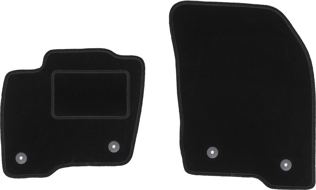 Velours-Fußmatten Vorne passend für Ford Edge MK2 (SUV, Bj. 2014-) – schwarz, passgenau, mit Befestigungen set 2 Stk. - STANDARD