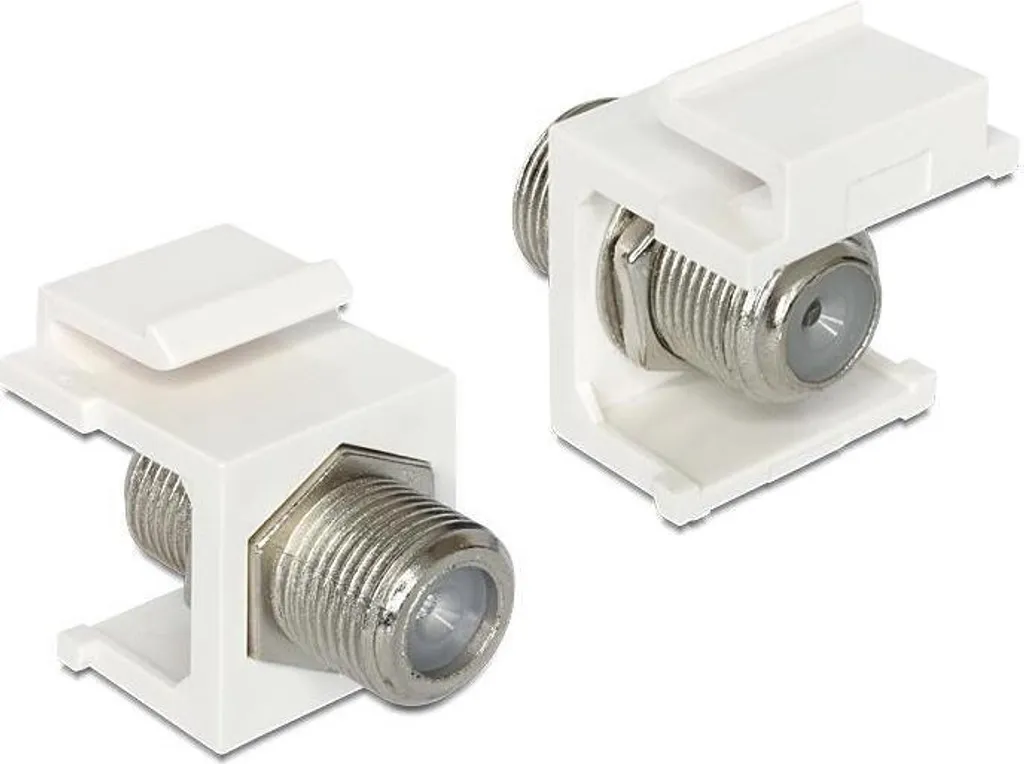 Keystone Delock F femelle blanc - Module de raccordement pour câble coaxial