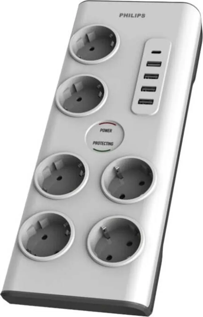 Bloc Multiprise avec Interrupteur Philips - Cordon 2m Haute Qualité