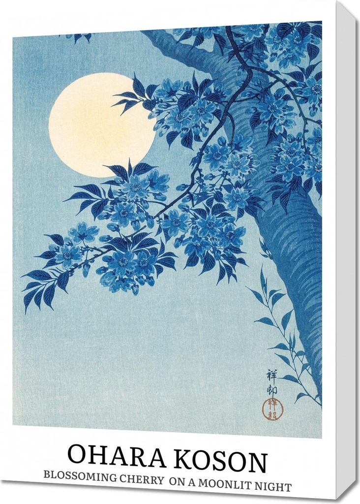 Bild 50x70cm Design Blühende Kirsche, Koson Vintage für das Wohnzimmer