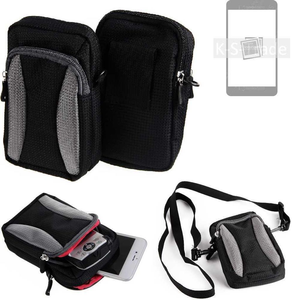 K-S-Trade Holster Schutz Hülle kompatibel mit Samsung Galaxy S23+ Handy Hülle Gürteltasche Umhängetasche mit Zusatzfach schwarz