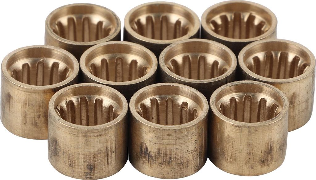 10pcs Billard Cue Messing Tipp Snooker Kupferpool Ferrules Reparaturwerkzeugzubehör 9,5 mm mit Zähnen