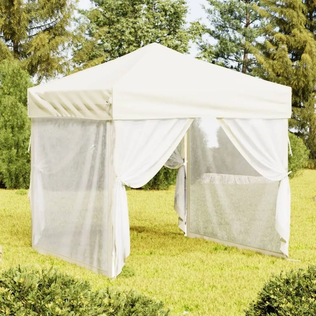 The Living Store Tenda Pieghevole 2x2m con Pareti Crema - Offerta Top