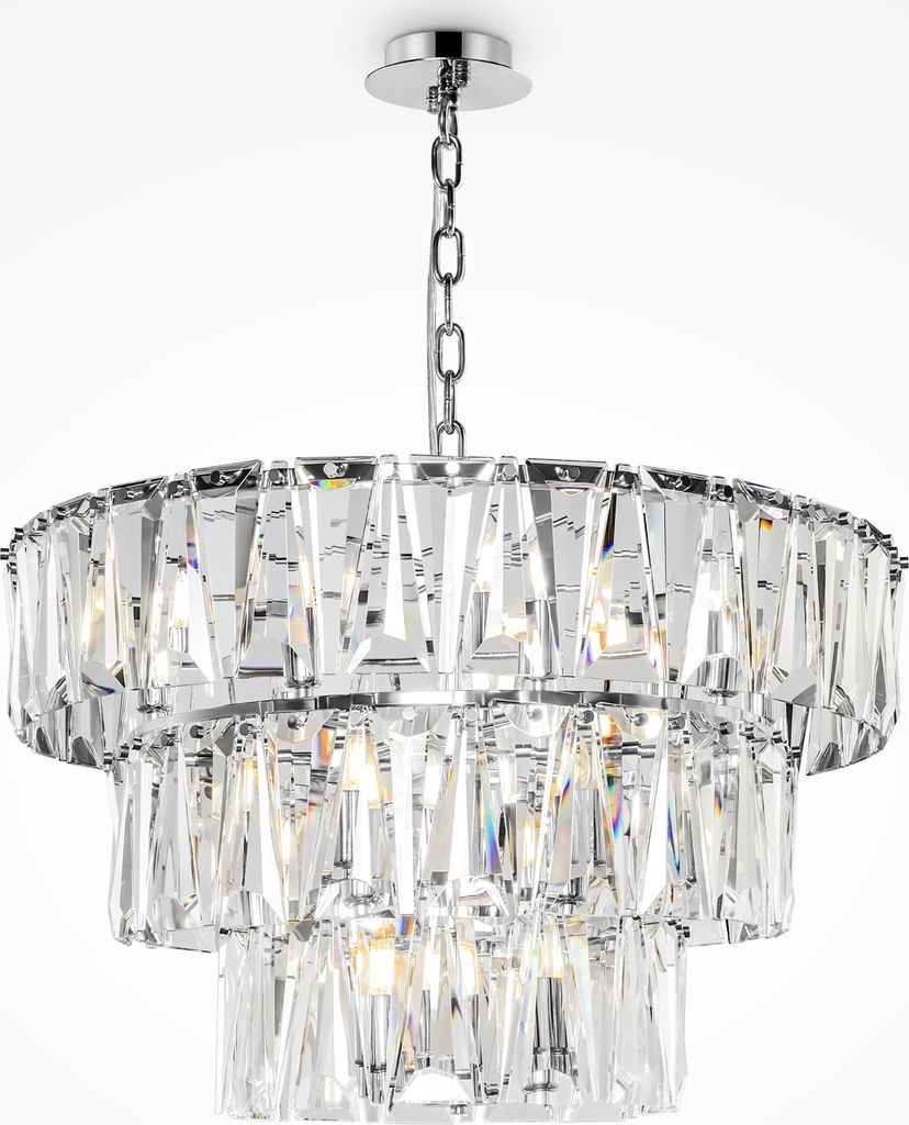 Maytoni Puntes Pendelleuchte MOD043PL-18CH 18xE14, Chrom, aus Metall, exkl. Leuchtmittel