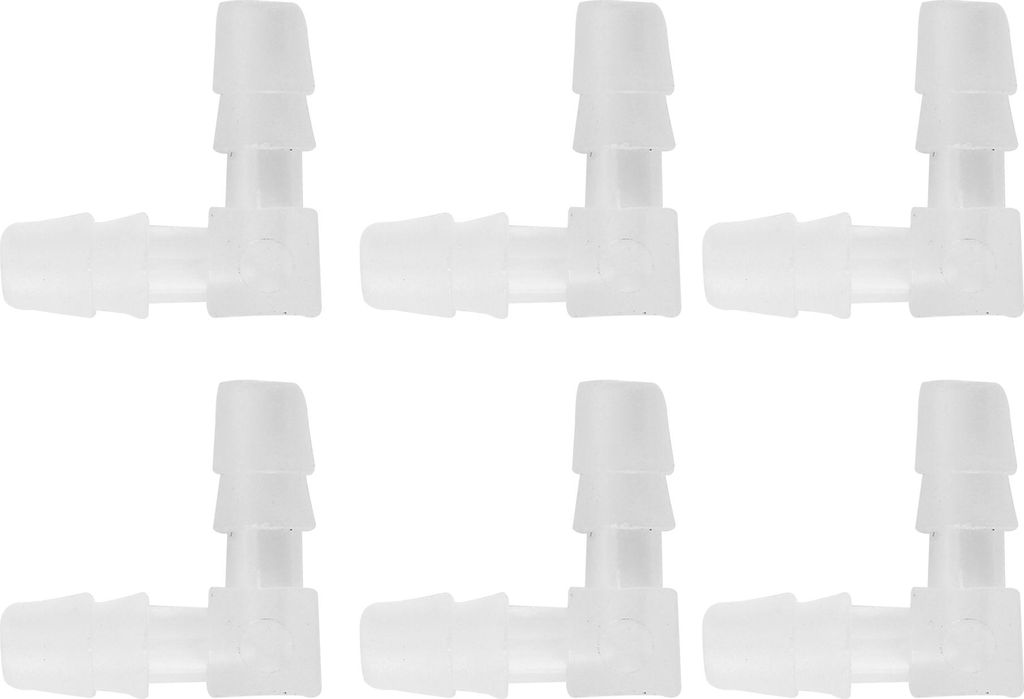 6 Stück Universal Automotive Vakuum Schlauchverbinder 90 Grad 4mm/ 5/32" L-förmiger Vakuum Schlauchverbinder Sortiment 2-Wege Vakuumleitungsansch...