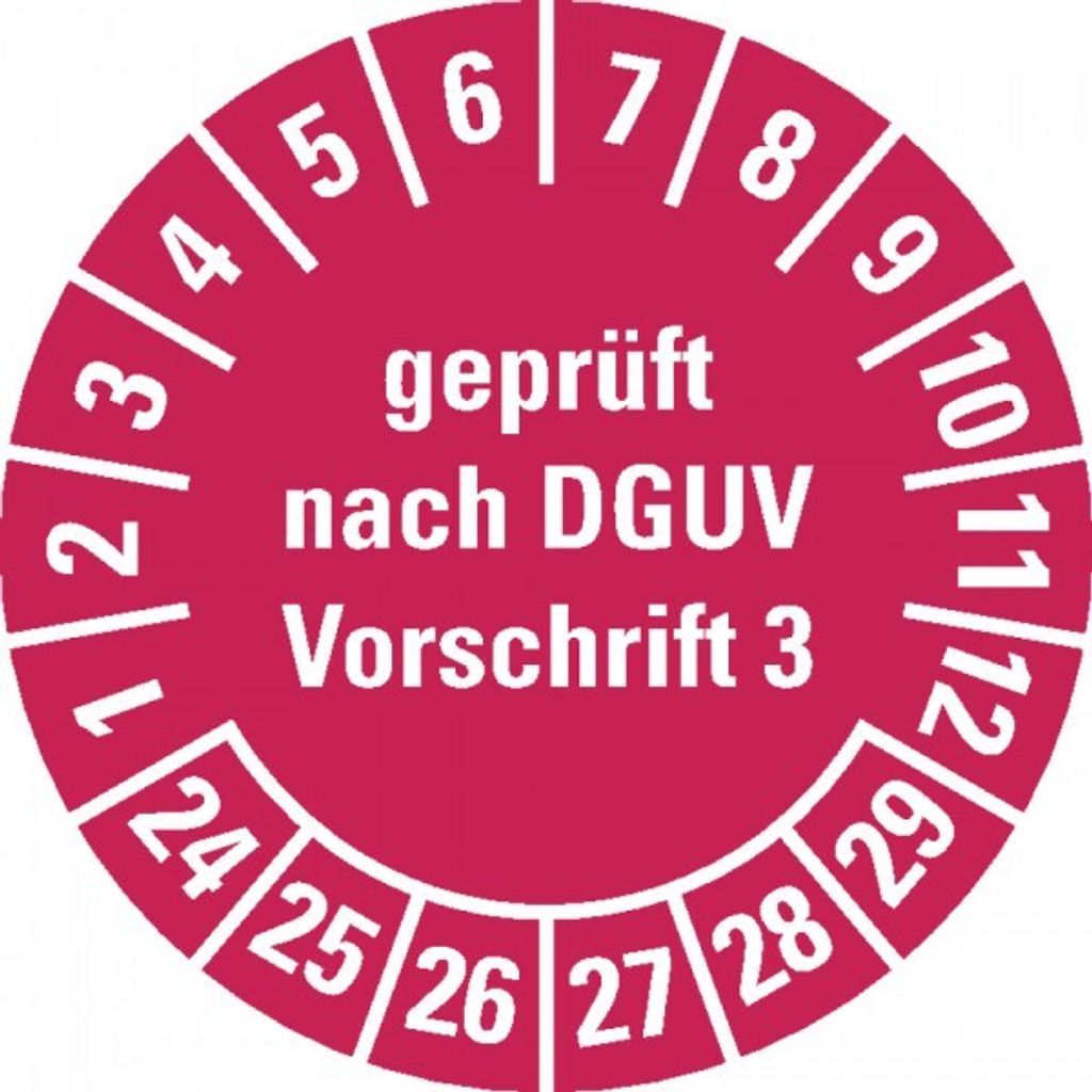 Dreifke Aufkleber I Prüfplakette nach DGUV Vorschrift 3 24-29, rot, ...
