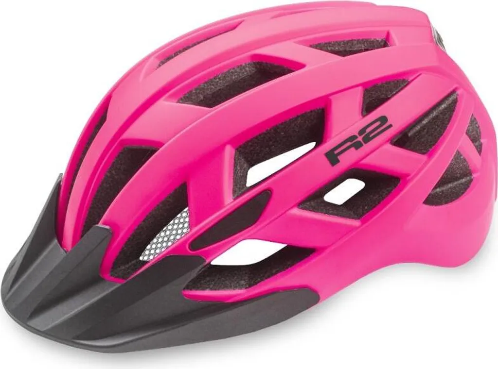 Casque de vélo LED R2 Lumen ATH18 Rose Fluo - Confort et Légèreté S