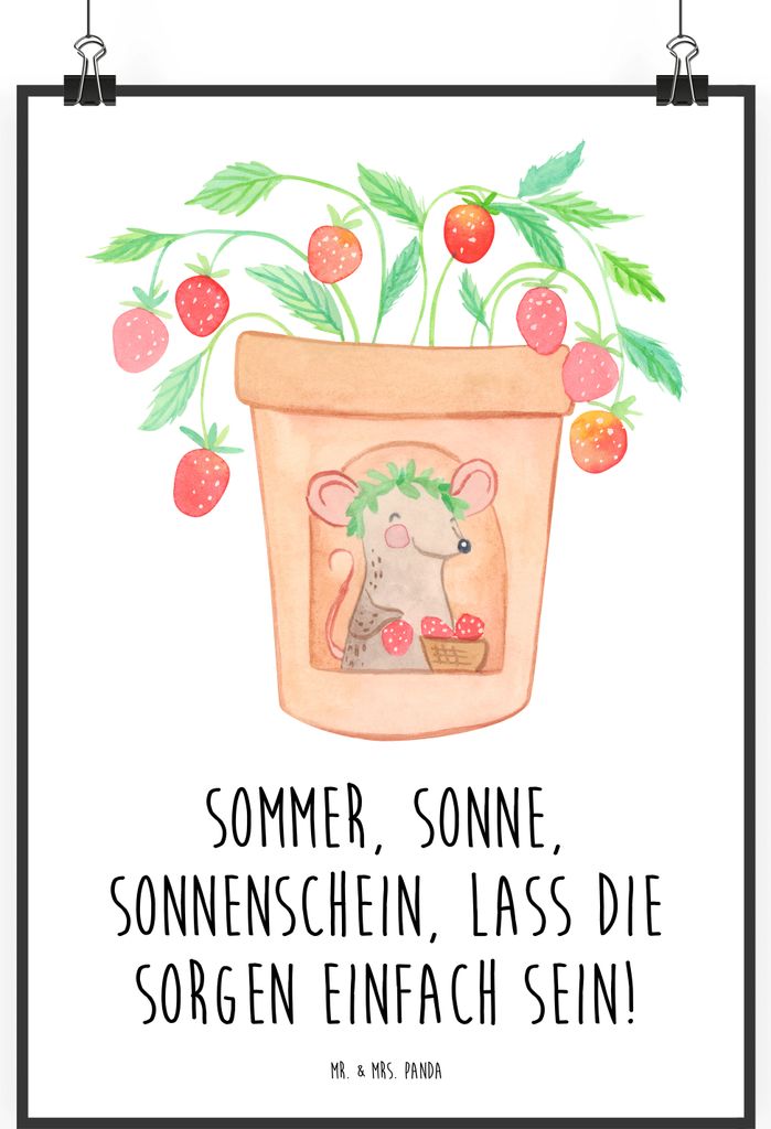 Mr. & Mrs. Panda Bild Sommerfreude DIN A1 - Weiß - Geschenk, wanddeko, Winter, Summer Vibes, drucke, Kamin, kunstdruck poster, Sommerferien, Plaka...