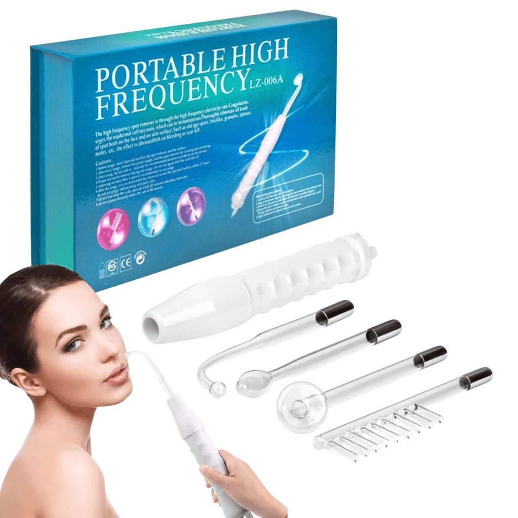 Darsonval Gerät gegen Akne Falten und Haarausfall Hautpflege Gesicht und Kopfhaut 4 Elektroden Hautbild verbessern