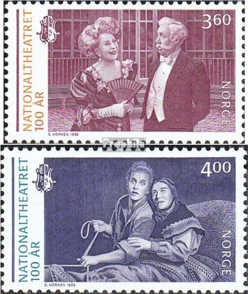 Briefmarken Norwegen 1999 Mi 1333-1334 (kompl.Ausg.) postfrisch Nationaltheater