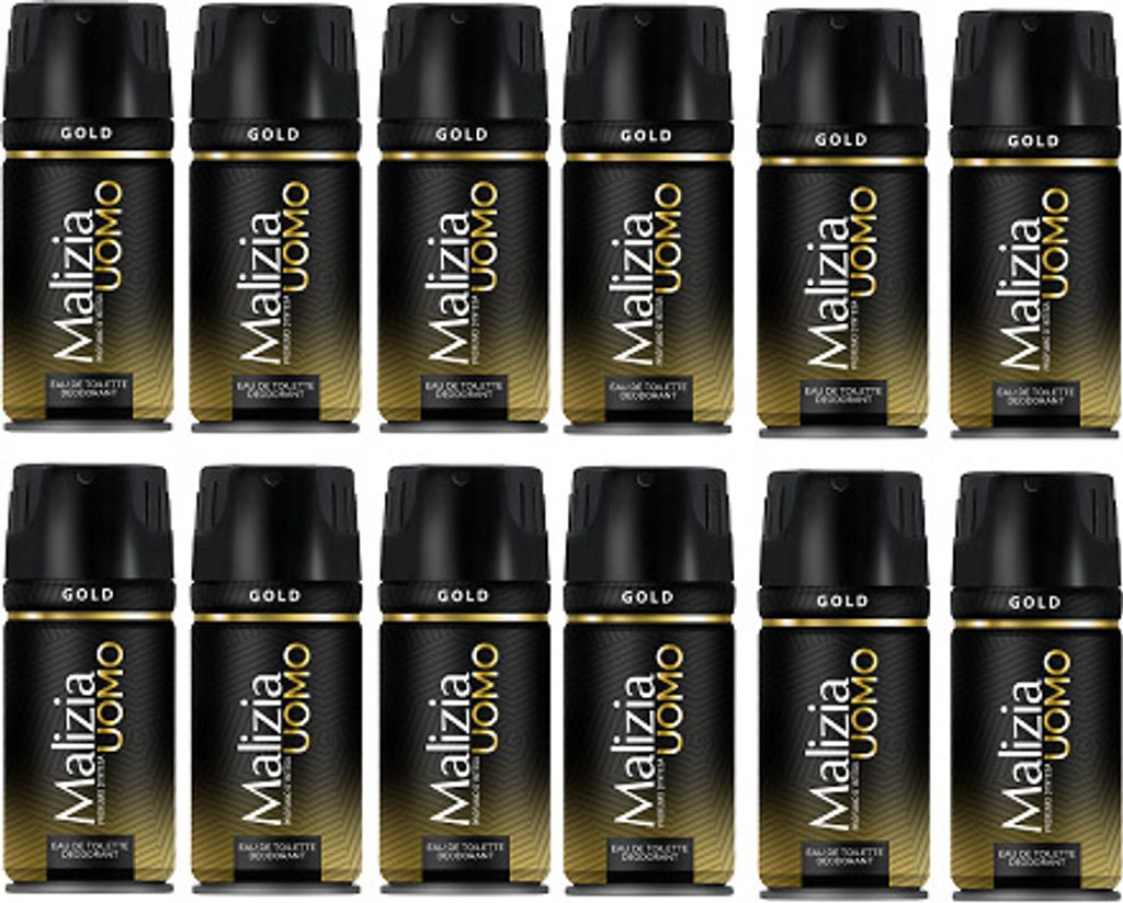MALIZIA UOMO GOLD deo deodorant EdT 12x 150ml Produktbild 