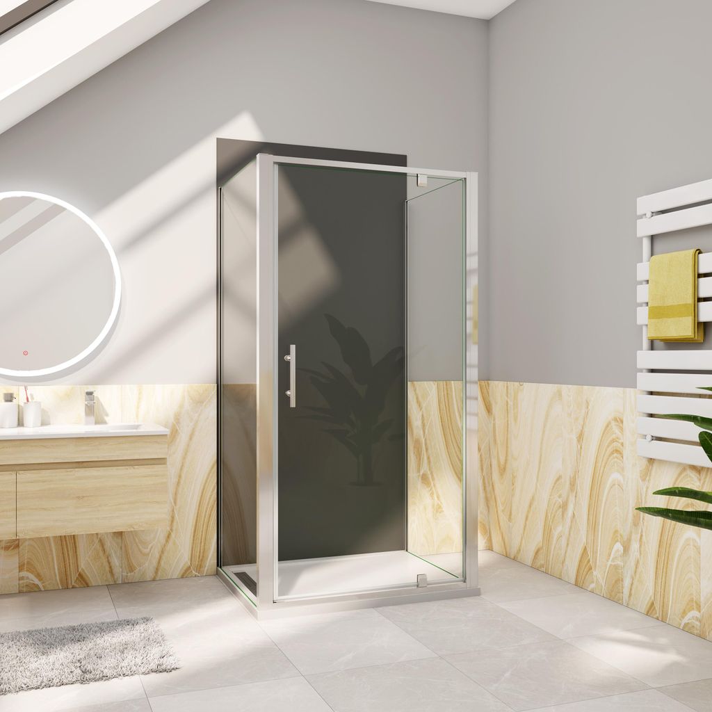 AICA U-Form Duschkabinen Drehtür 90x185cm Seitwand 2x90x185cm Eckeinstieg 5mm ESG Glas Schwingtür Dretür Duschkabinen