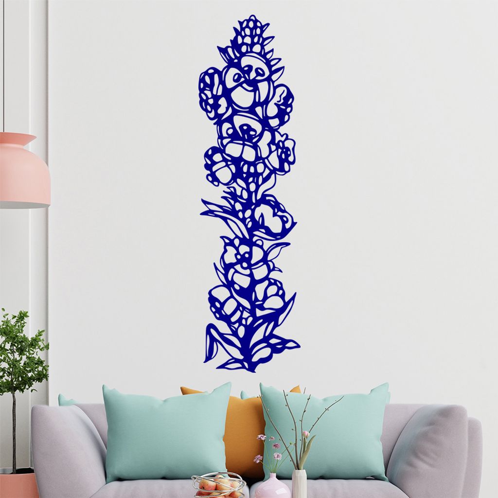 Blumen - Ranken Wandtattoo in 6 Größen - Wandaufkleber Wall Sticker - Dekoration, Küche, Wohnzimmer, Schlafzimmer, Badezimmer