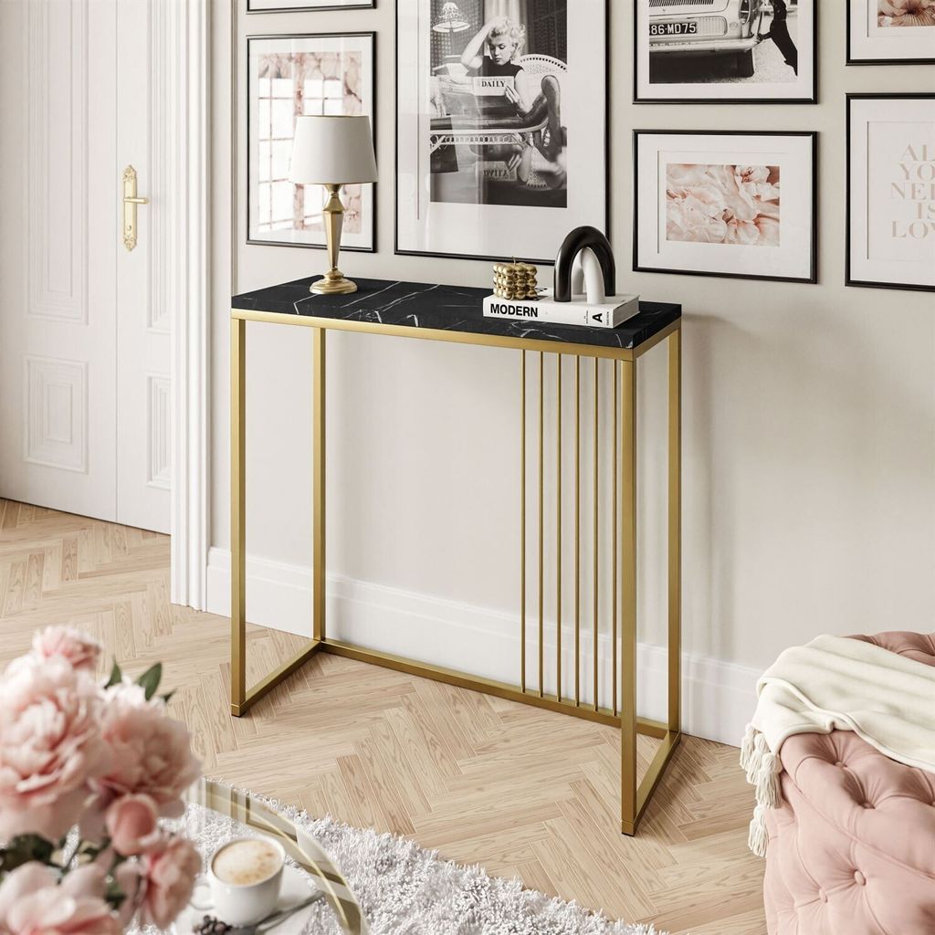 PRIME Konsole 80 cm Gold Matt / Schwarz Grigria Pietra