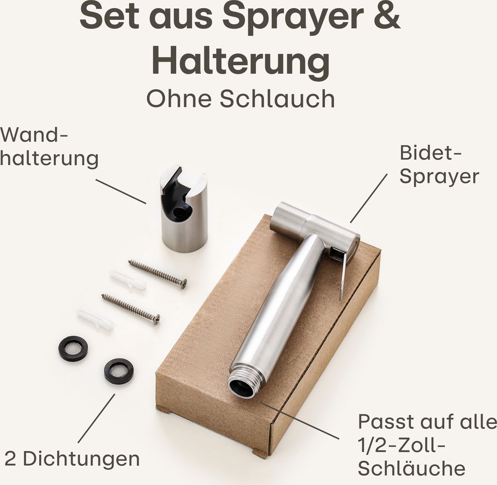 SPORTARC Edelstahl-Sprühhalter – Wandhalterung Oder Haken Für Duschkopf, Bidet-Spray & Handsprühstab