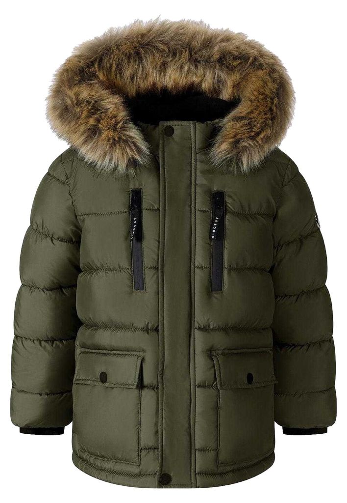 Minoti - Steppjacke für Jungen, Abnehmbar MN476 (104) (Khakigrün)