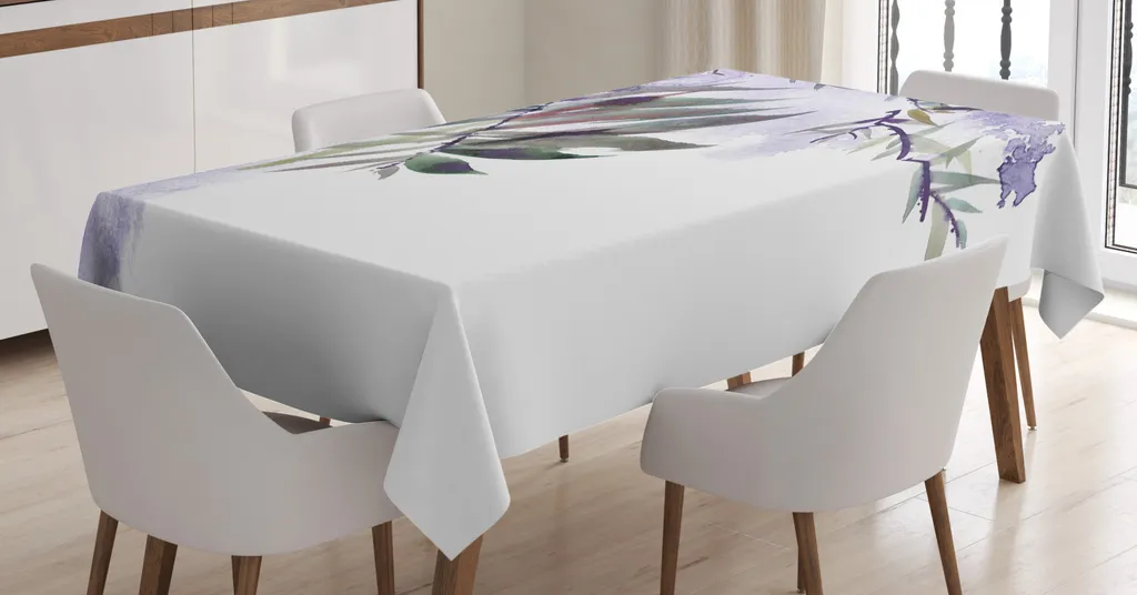 Tovaglia Antimacchia ABAKUHAUS 140x170 - Colori Vivi Foglie Blu