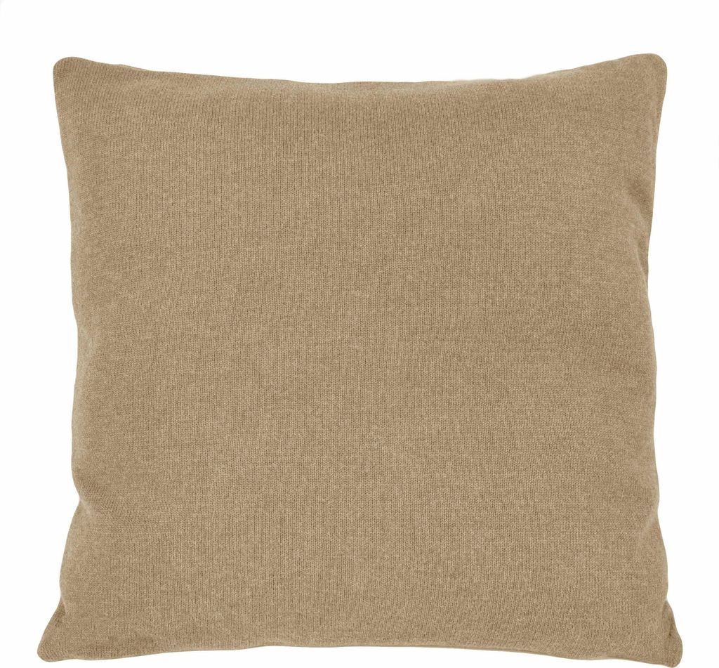 nielsen HOME Kissen Cato gestrickt, 50x50 cm, Sand, 100% Baumwolle, Strick, Standard 100, inkl. Füllkissen