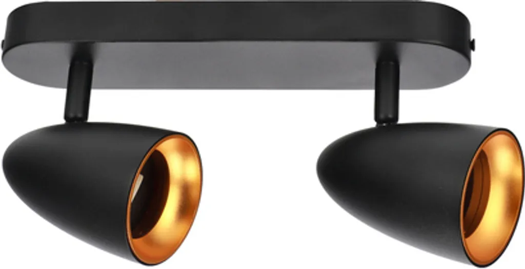Plafoniera 2 Faretti OVO 2 Black Gold EDO | Illuminazione GU10 Nero