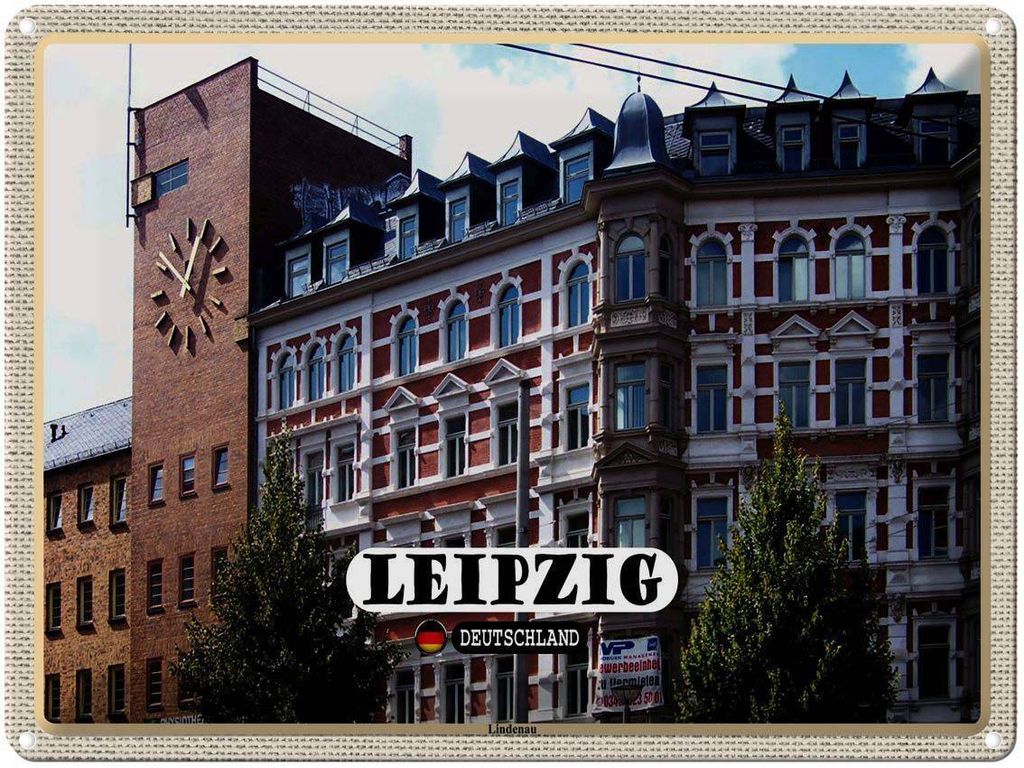 vianmo Blechschild 30x40 cm Leipzig Lindenau Bildmotiv Reisemotiv Abenteuer Reisen