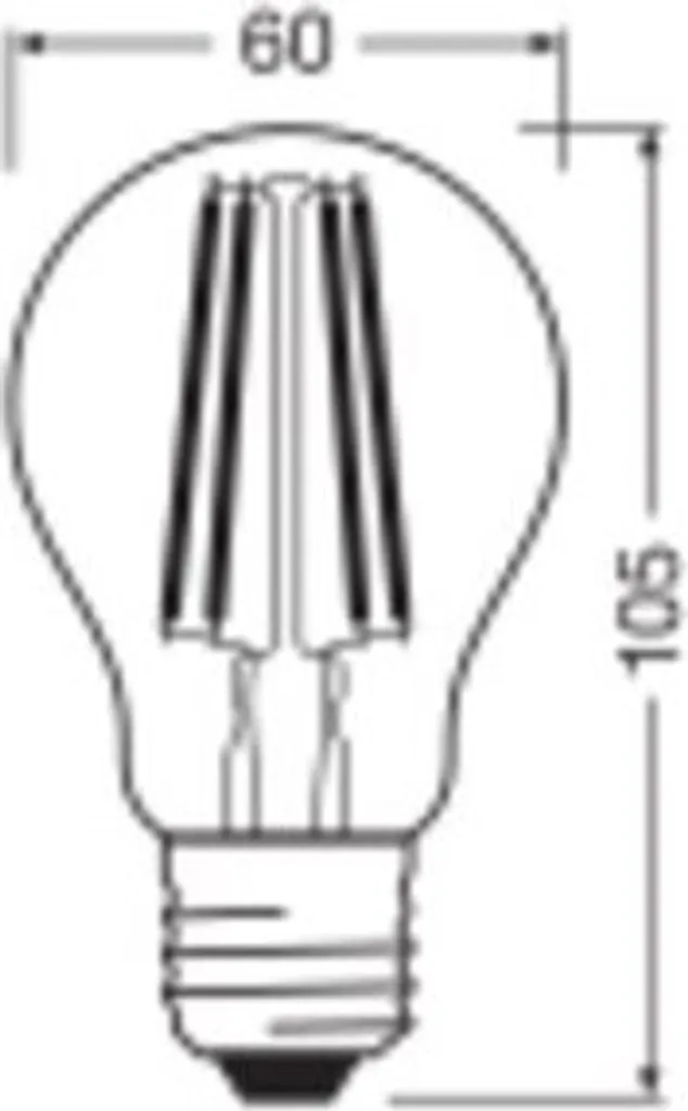 Lampe LED E27 Osram Forme Classique A60 Filament 4W Finition Transparente