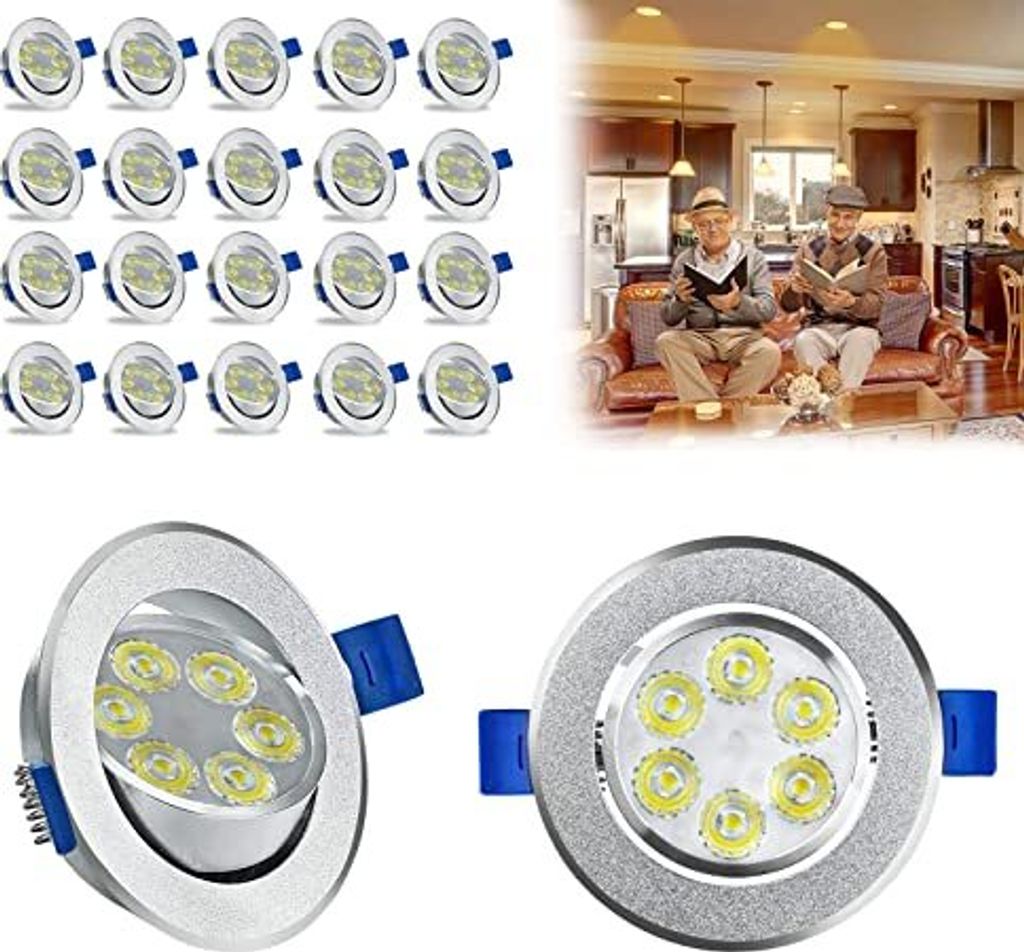 NAIZY LED Einbaustrahler 20PCS 3W Einbauleuchten LED Spots 230V Deckenspots Einbau Strahler Decken Leuchte Set Einbau für Flur, Schlafzimmer, Wohn...