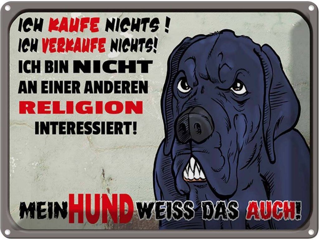 vianmo Blechschild 30x40 cm ich kaufe nichts Mein Hund weiß