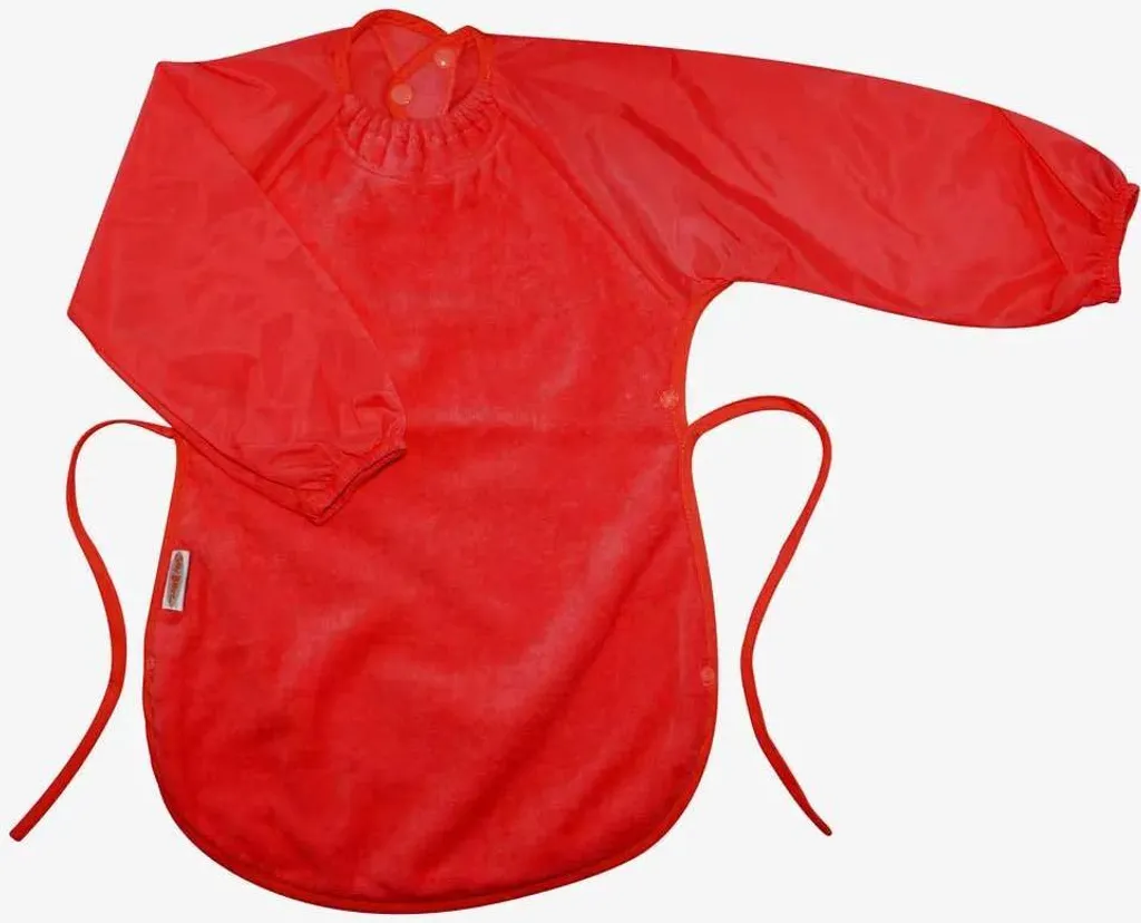 Adieu les Taches avec le Bavoir XL à Manches Silly Billyz Orange Bébé