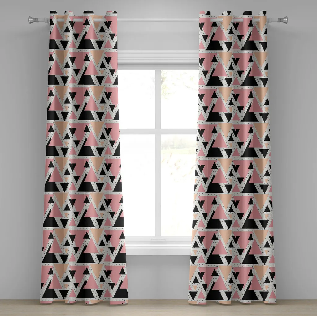 Rideau à Œillets Triangles Colorés : Solution Déco Moderne 280x245 cm