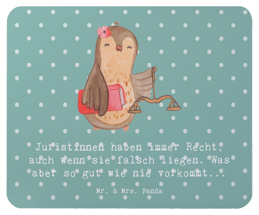 Mr. & Mrs. Panda Mauspad Juristin Recht - Meeresbrise - Geschenk, Berufe, Mandanten, computer, juristische Beratung, Juristinnen, kreative Geschenk...