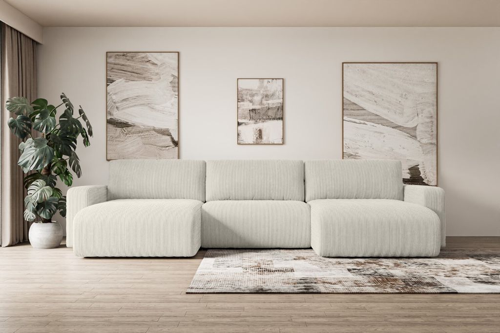 ALTDECOR Ecksofa mit Schlaffunktion und Bettkasten Corner Sofa Eckcouch Couch U-Form universal, links/rechts Schlafcouch Ausziehbar Wohnlandschaft ...