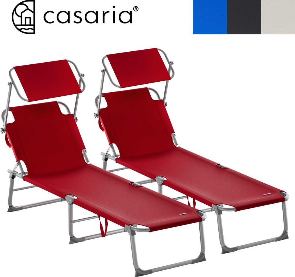 Chaise longue de jardin Transat Pliable Pare-soleil - Bain Image du produit 
