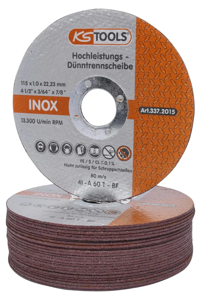 KS Tools 337.2015 Disque à tronçonner fin ø115mm haute performance x25