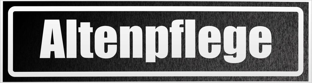 Kiwistar Altenpflege invertiert Magnetschild Schild magnetisch - 60cm Schwarz - reflektierend - Magnetfolie für Auto PKW Kfz