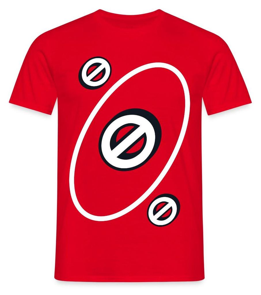 Spreadshirt UNO Karten Kostüm Aussetzen-Karte Karneval Männer T-Shirt, S, Rot