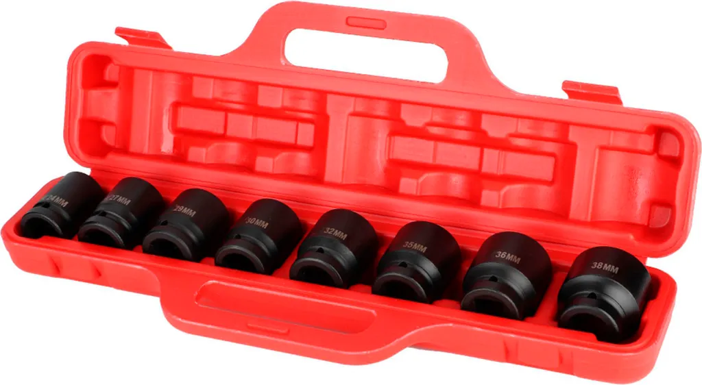 Set 8 Adaptateurs de Douilles à Choc 3/4 Pouce Haute Dureté en Acier Noir