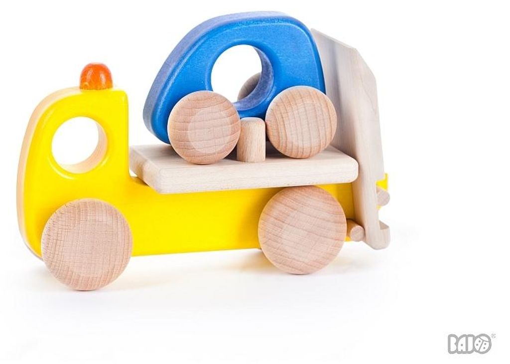 Bajo Holz-Autotransporter mit Auto - Spielzeugauto für Kinder
