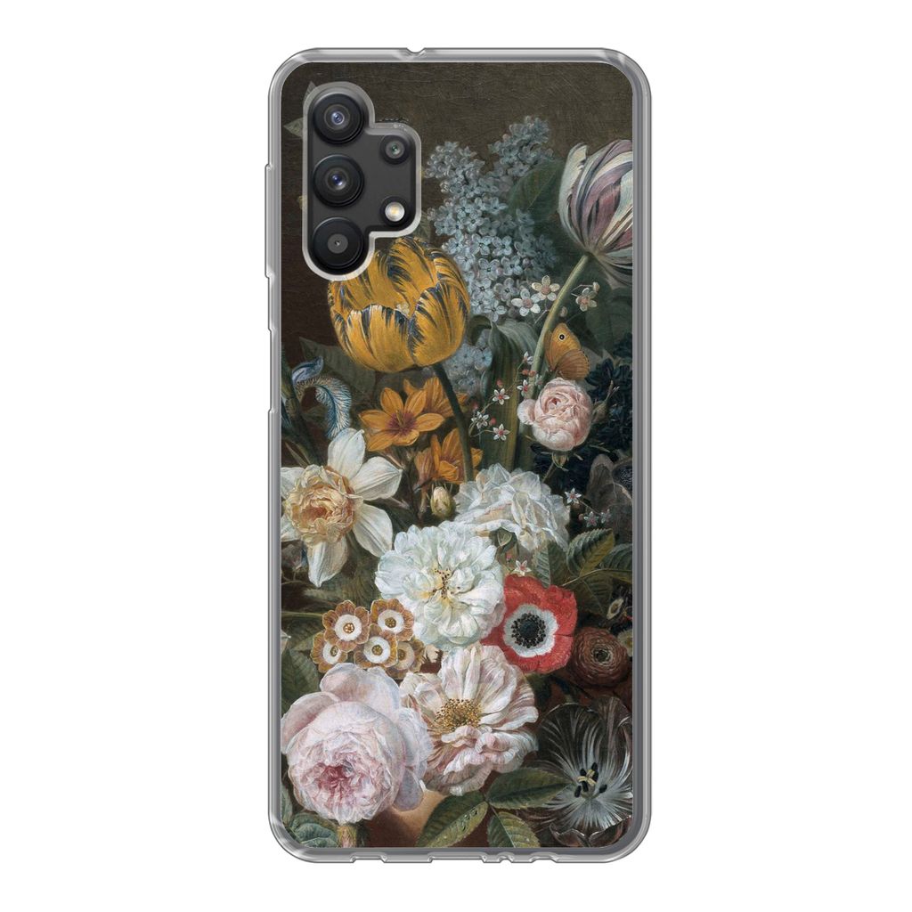 MuchoWow Handyhülle Schutzhülle Hülle für Samsung Galaxy A32 5G Stilleben mit Blumen - Gemälde von Eelke Jelles Eelkema Silikon Softcase Han...