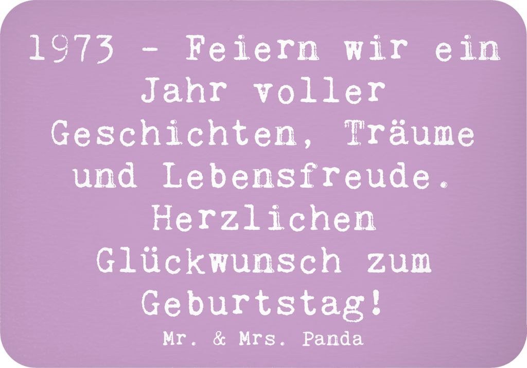 Mr. & Mrs. Panda magnet Spruch 1973 Geburtstag - Lavendeltraum - Geschenk, liebevoll gestaltet, haftmagnet, Happy Birthday, Kühlschrankmagnet, Alt...