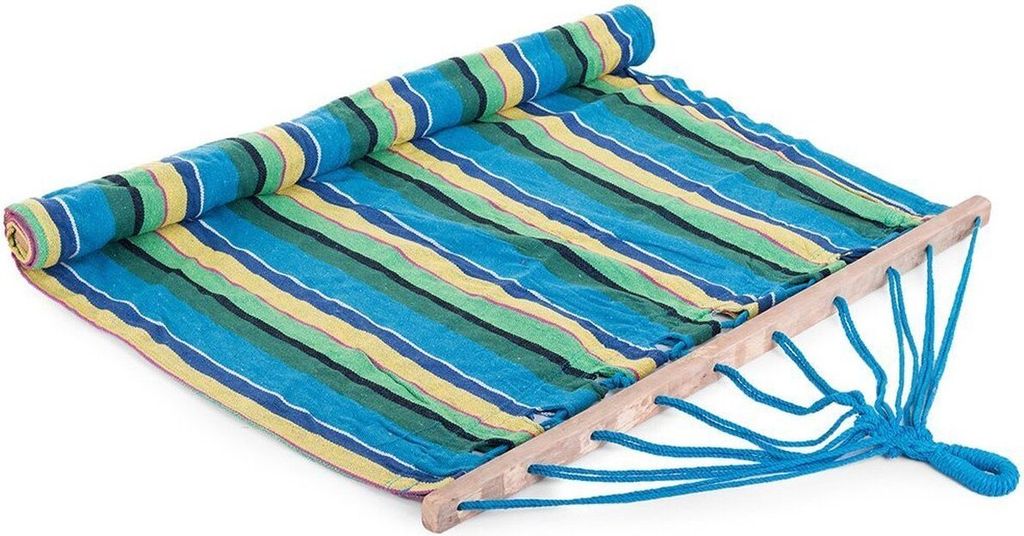 Verk Hamaka houpací síť dřevo 200 x 80 cm slabé modré pruhy Obrázek produktu 