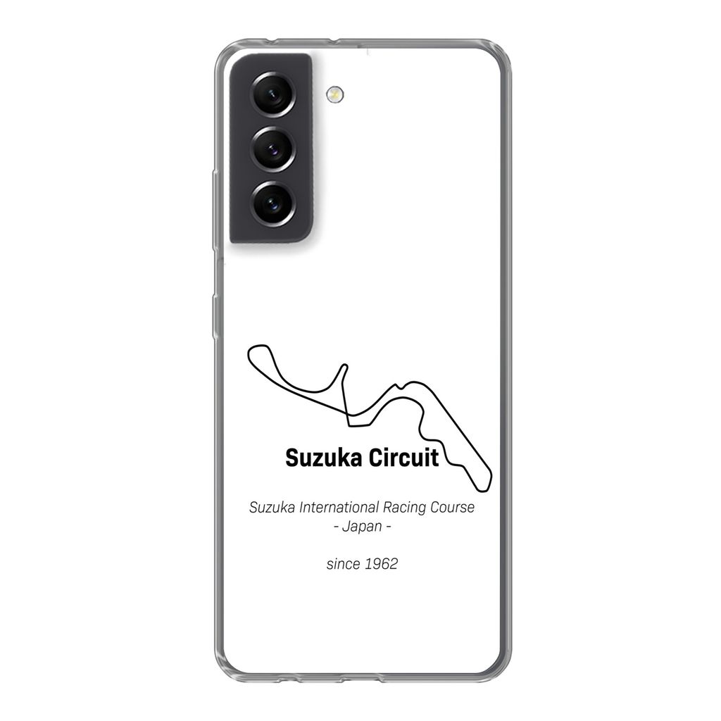 MuchoWow Handyhülle Schutzhülle Hülle für Samsung Galaxy S21 FE Suzuka - F1 - Rennstrecke Silikon Softcase Handy Hülle - Mobiltelefonhülle