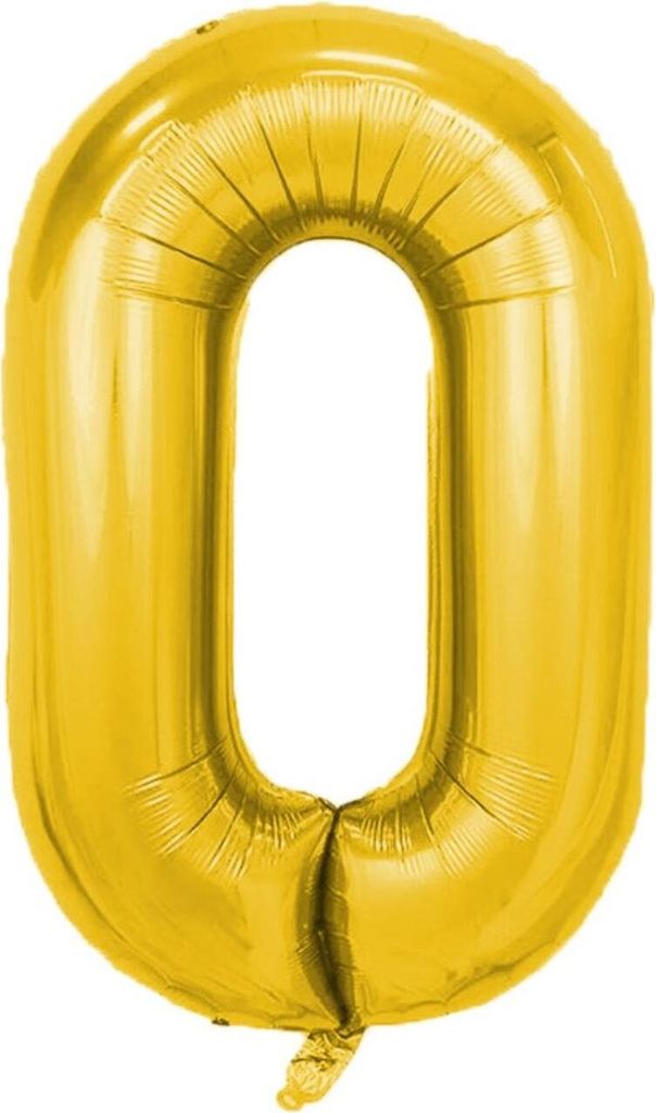 Palloncino in foil numero 0, circa 100 cm, oro Immagine del prodotto 