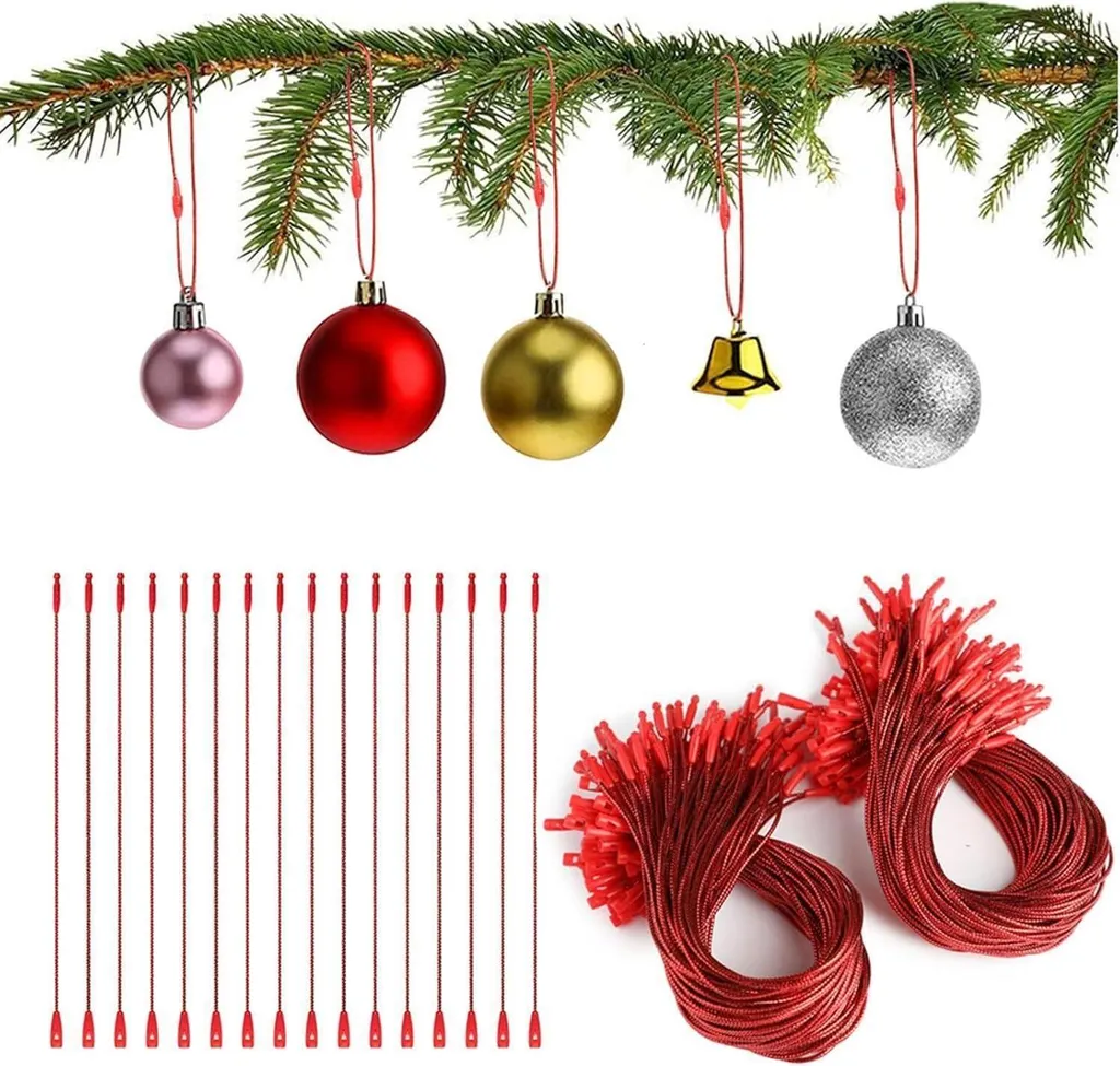 Gancio per Palle di Natale Rosso 200 Pezzi - Alta Tenuta e Flessibilità