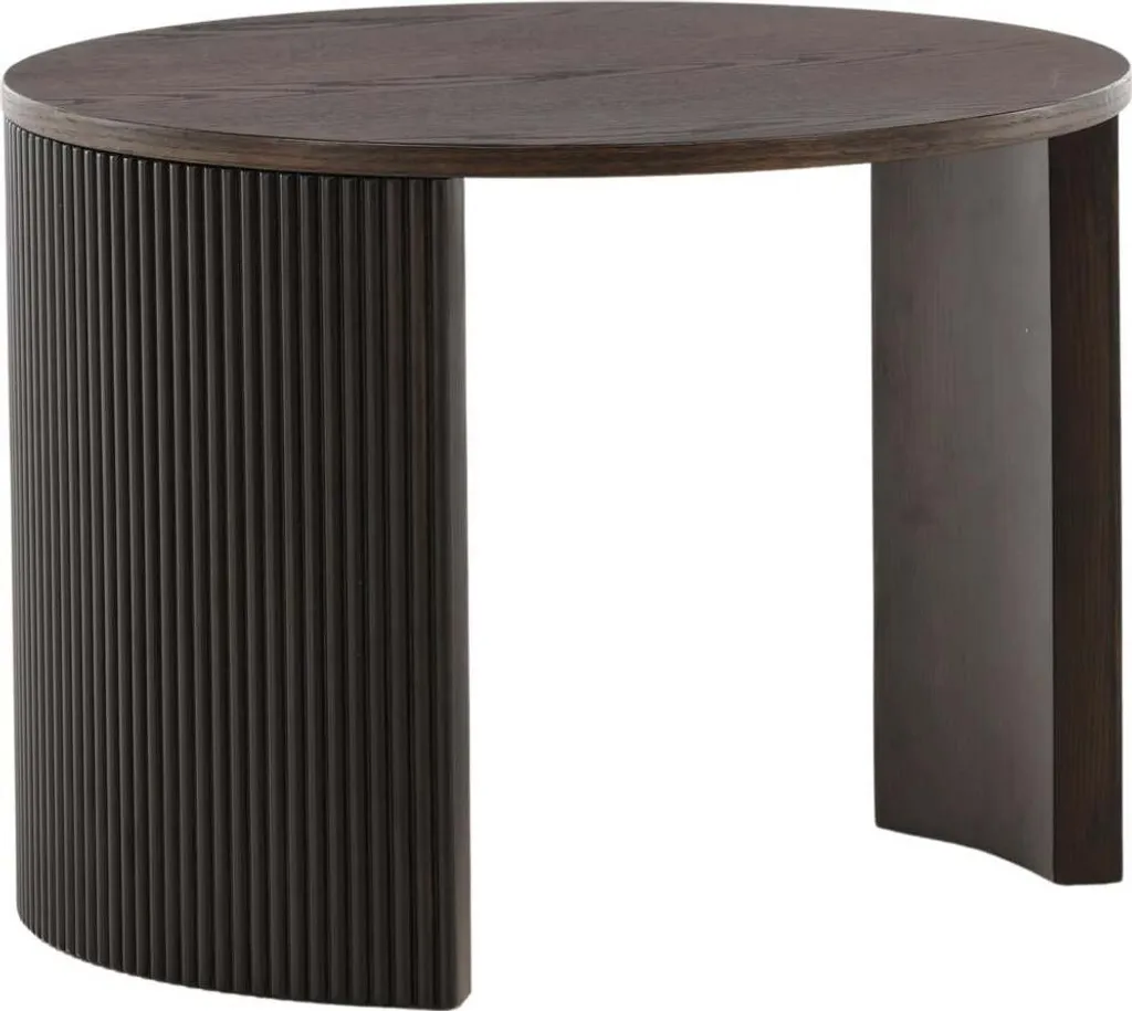 Table Basse Ronde en Bois Marron 60x60x45 cm - Mobilier de Salon Chic