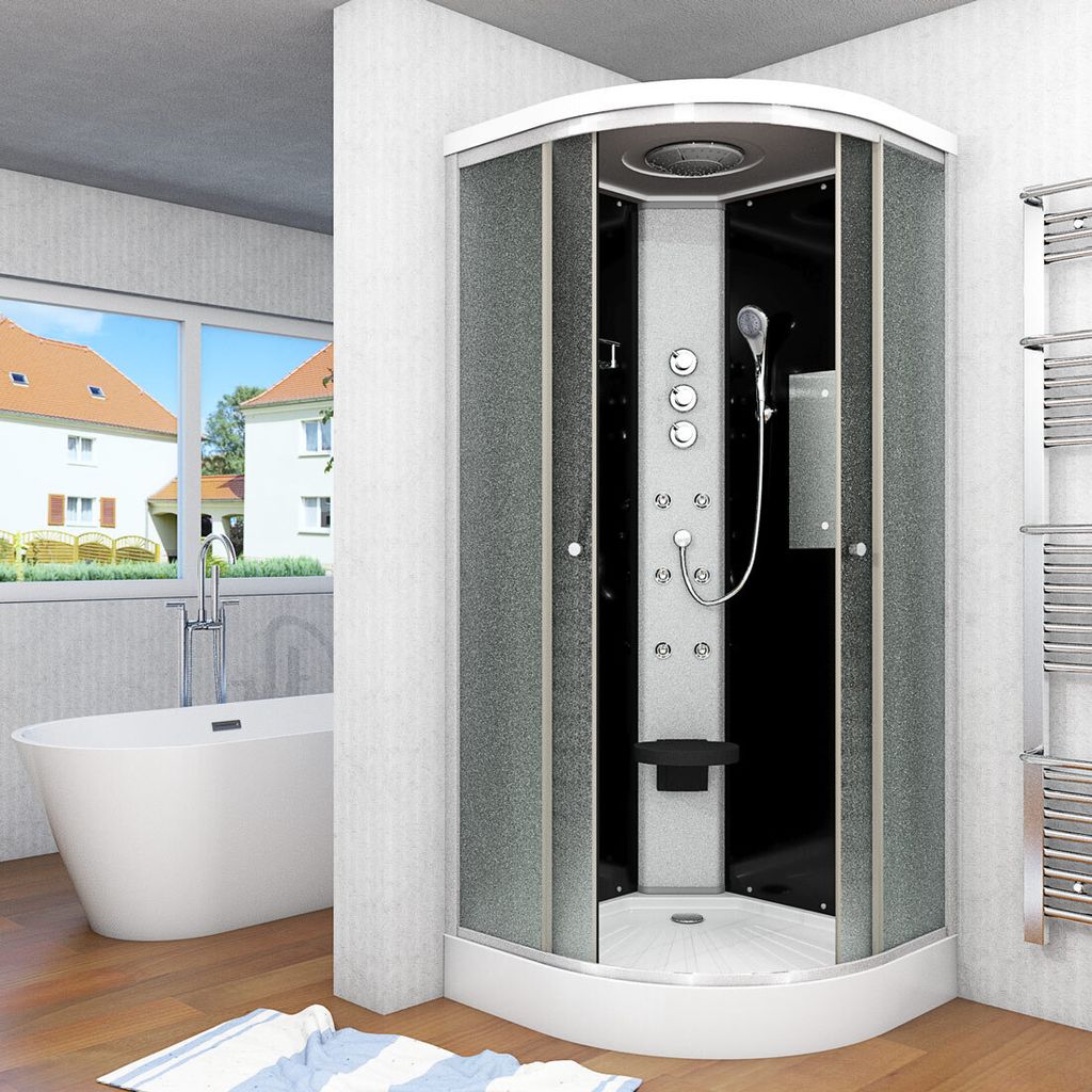 Duschkabine Fertigdusche Dusche Komplettkabine D10-03M1-EC 80x80 cm