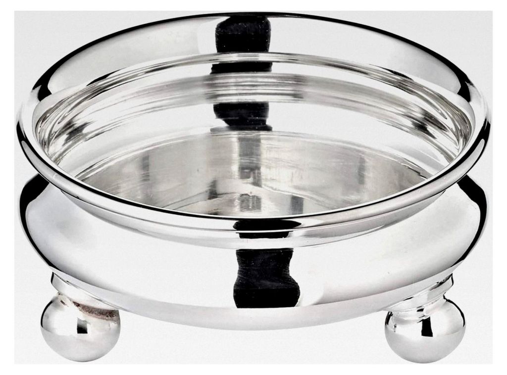 3er Set Schalen Santa (Ø 8 cm, H 4 cm) schwerversilbert mit Füßen - Servierschalen, Dekoschalen, Obstschalen - runde Schüsseln - Geschenke für...