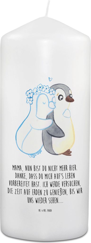 Mr. & Mrs. Panda Trauerkerze Trauer Mama - Weiß - Mutter, Kerze Für Verstorbene, Beileidskerze, Kondolenzkerze, Familienmitglied, Gedenkkerze, Fa...