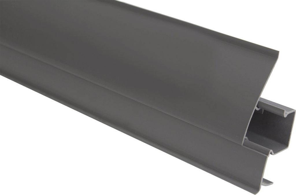 LEMAL Sockelleisten Sparpaket, PVC 65x23mm - Fußleisten mit Kabelkanal - (2 Meter 0107 grau) Kabel Sockelleistenkanal