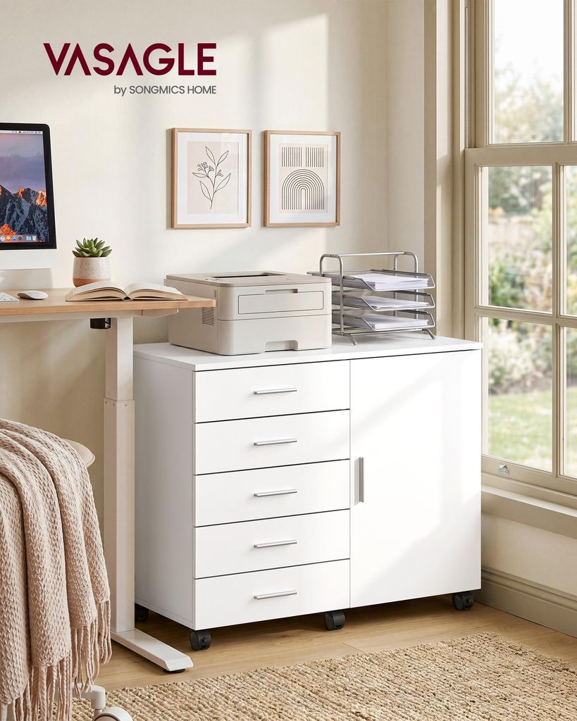 VASAGLE Rollcontainer, Aktenschrank, Schrank mit Tür, Produktbild 